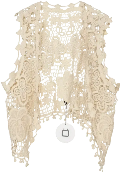 Gilet crochet beige
